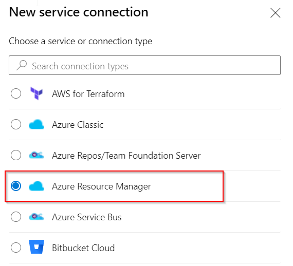 Select Azure Resource Manager